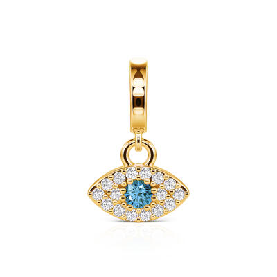 Jeulia Move My Way 18K Gold Plated Pave Evil Eye Charm