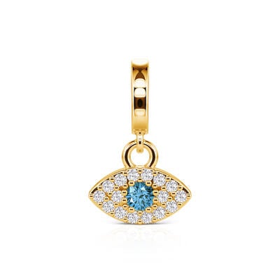 Jeulia Move My Way 18K Gold Plated Pave Evil Eye Charm