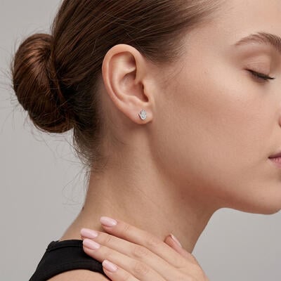 "Hamsa & Evil Eye" Round Cut Stud Earrings