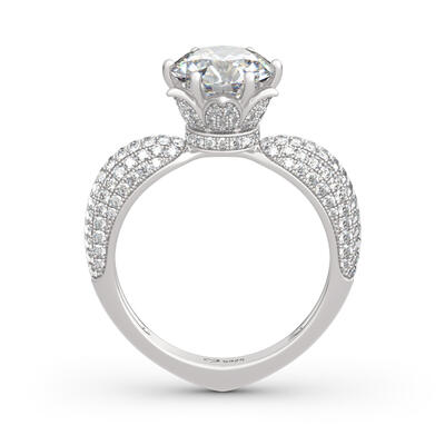 Jeulia Nature Inspired Round Cut Sterling Silver Ring