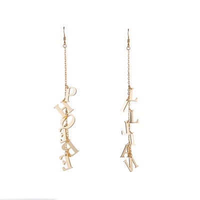 Jeulia "Ámate a ti mismo ama la vida" Pendientes de Nombre de Plata Esterlina Personalizados