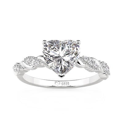 Jeulia Bague de Fiançailles Cœur Perlé Tordu Classique