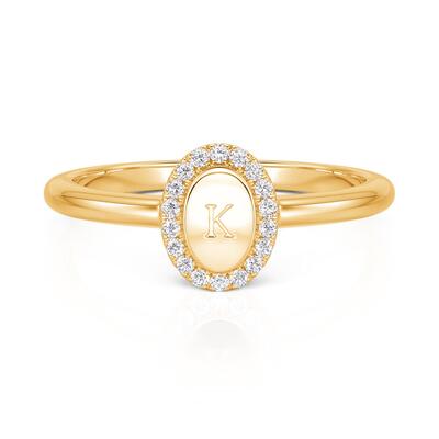 Jeulia Everyday Personalized Engraving Initial Ring