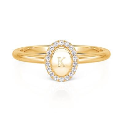 Jeulia Everyday Personalized Engraving Initial Ring