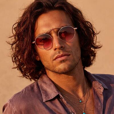 Titus Rote Pilot Sonnenbrille