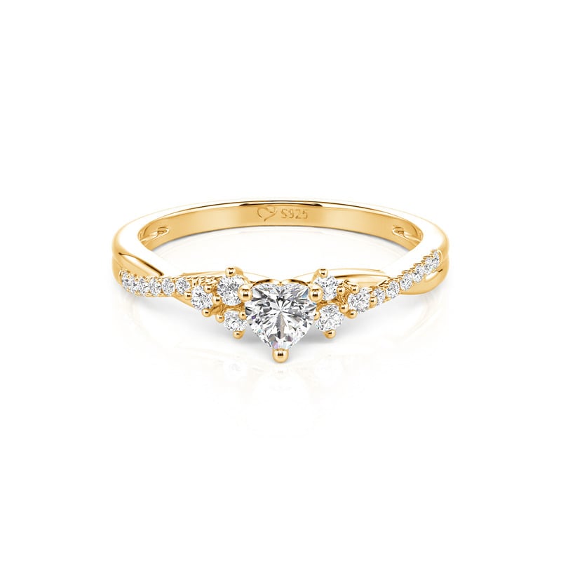 Jeulia Pave Twist Cluster Heart Promise Ring for Her
