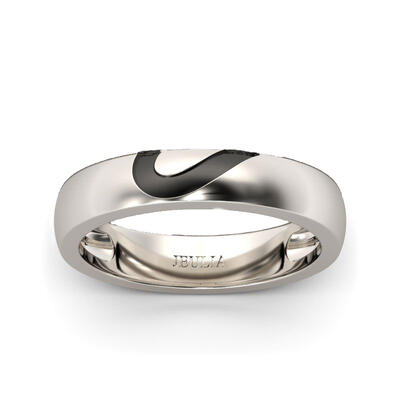 Jeulia Heart Shape Sterling Silver Men's Band