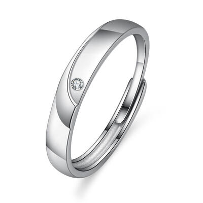 Jeulia Double Stone Couple Sterling Silver Men's Ring