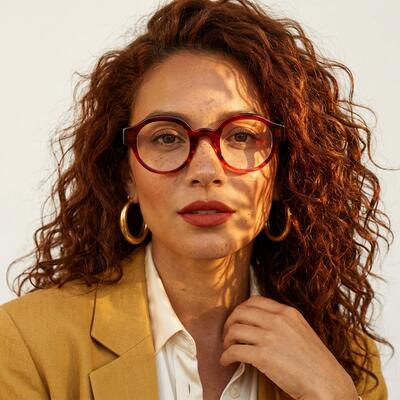 Polly Red Round Glasses