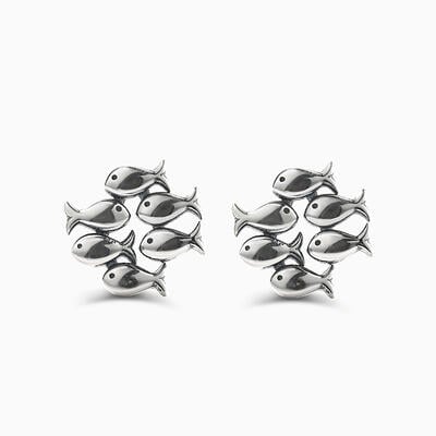 Jeulia "School of Fish" Sterling Silver Earrings