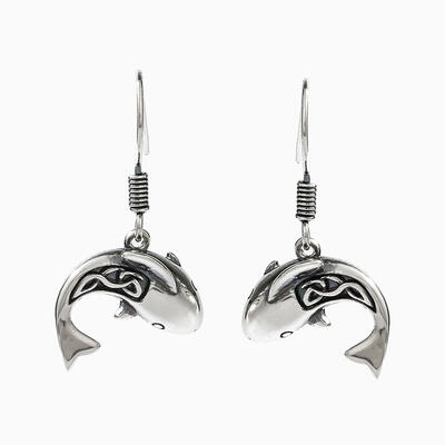 Jeulia "Celtic Shark" Sterling Silver Earrings