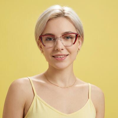 Keynes Red Cat Eye Glasses