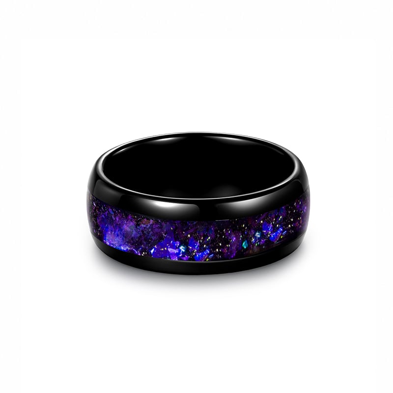 Jeulia Anillo de Tungsteno Impresión Cielo Estrellado para Hombres