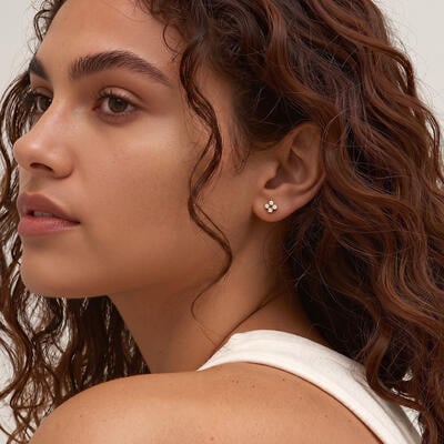 "The Best of Us" Round Cut Celestial Stud Earrings
