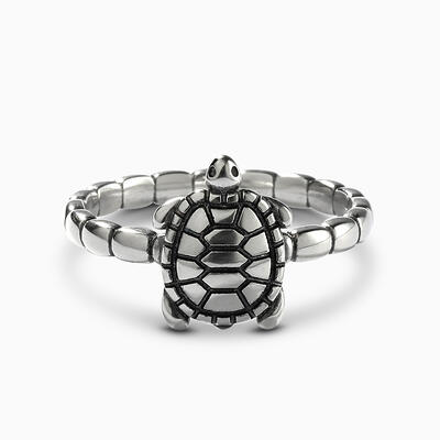 Jeulia "Whimsical Turtle" Sterling Silver Ring