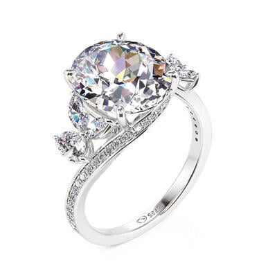Jeulia Anillo de Compromiso Diseño de Mariposa Bypass