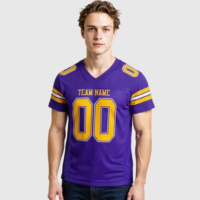 Authentic Purple Mesh Football Kits Personalized Team Design