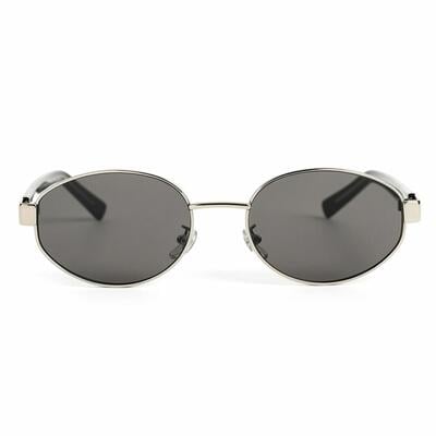 Violet Silver Oval Sunglasses