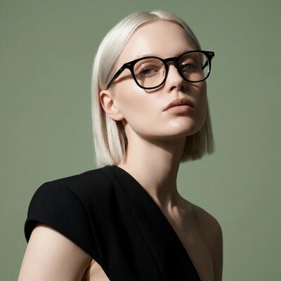 Kitto Black Round Glasses