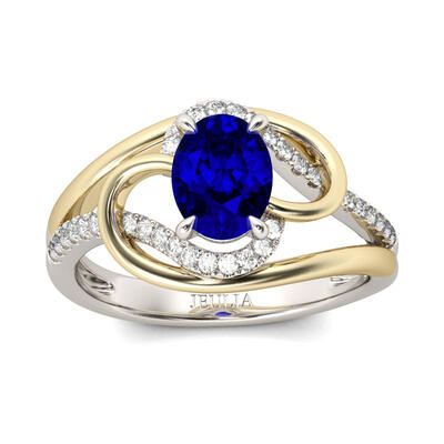 Jeulia Two Tone Oval Cut Sterling Silver Ring