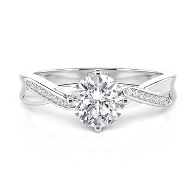 Jeulia Classic Twisted Pave Round Cut Promise Ring