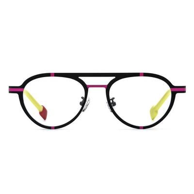 Finn Schwarze Pilot Brille