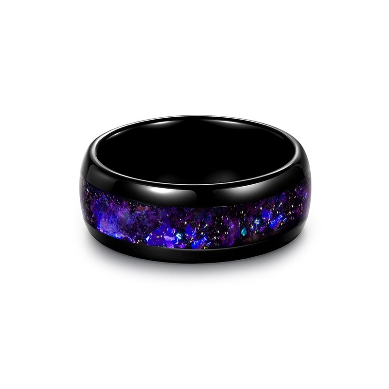 Jeulia Bague Tungsten Impression Ciel Étoilé pour Hommes