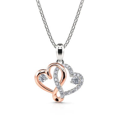 Jeulia "Infinity Intertwining Heart" Sterling Silver Necklace