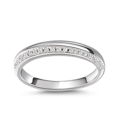 Jeulia Simple Round Cut Sterling Silver Women's Band