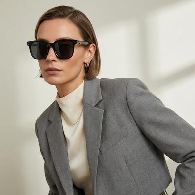 Rosalind Schwarze Quadratische Sonnenbrille