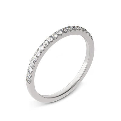 Jeulia Classic Round Cut Sterling Silver Women's Band