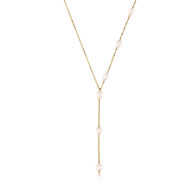 Jeulia Everyday "Andy" Style Y-Shaped Pearl Necklace
