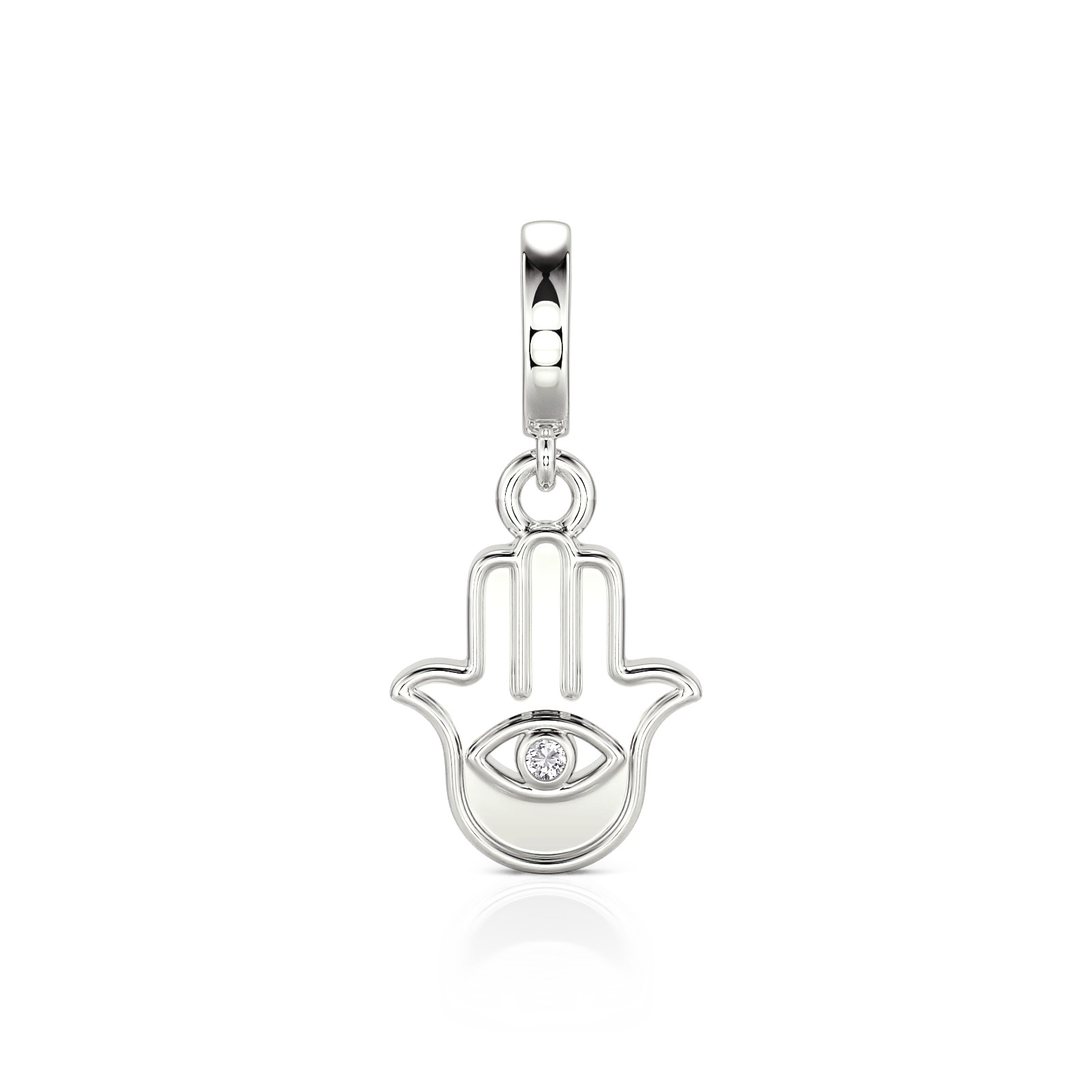 Jeulia Move My Way Hamsa Hand Evil Eye Charm for Bracelets