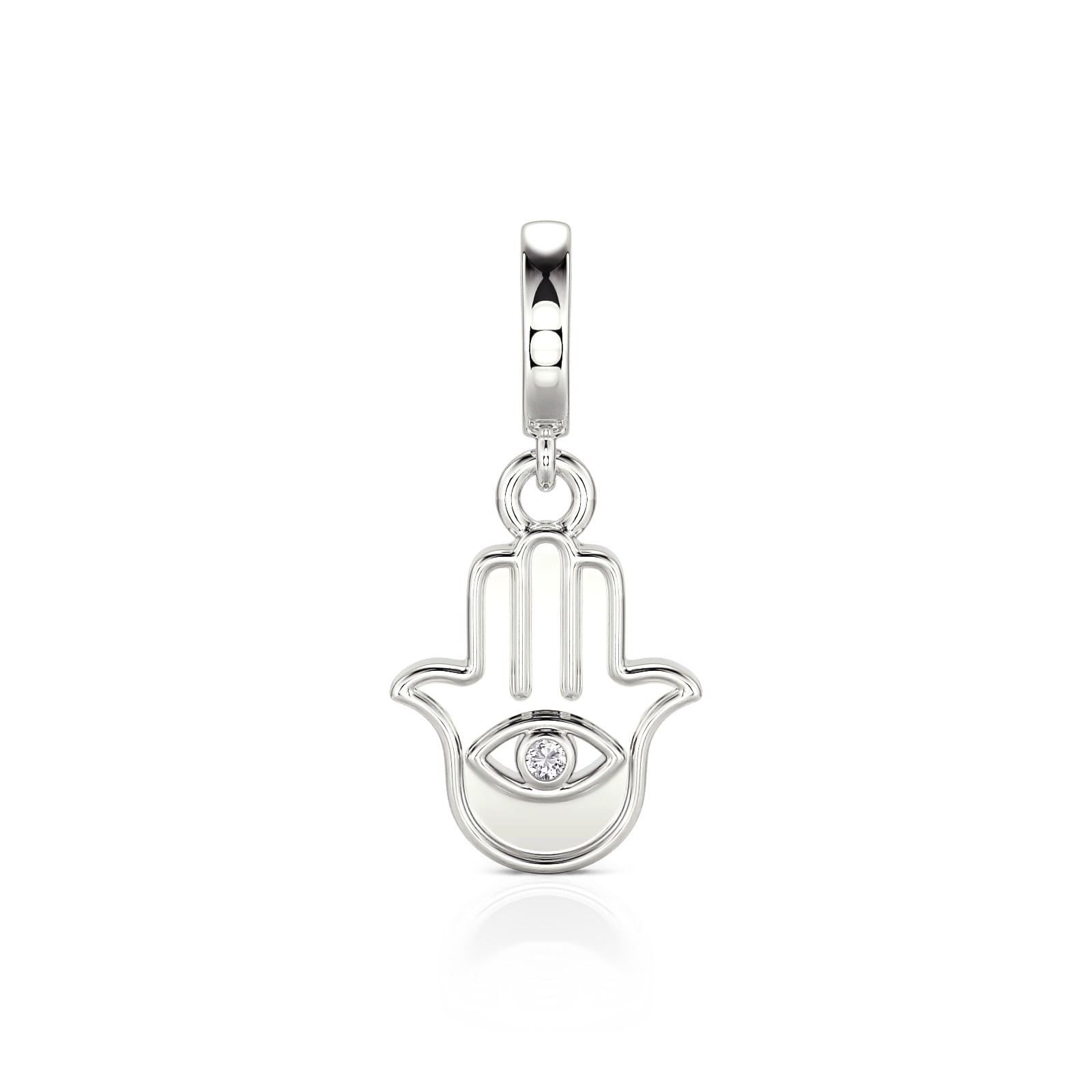 Jeulia Move My Way Hamsa Hand Evil Eye Charm for Bracelets