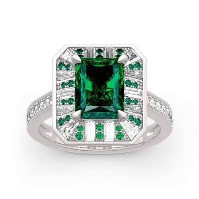 Jeulia Vintage Anillo Brillante De Plata Esterlina Con Corte