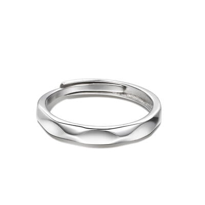 Jeulia "The Exclusive Mark of Love" Adjustable Sterling Silver Men's Band
