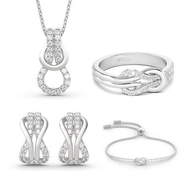 Jeulia Infinity Love Sterling Silver Jewelry Set