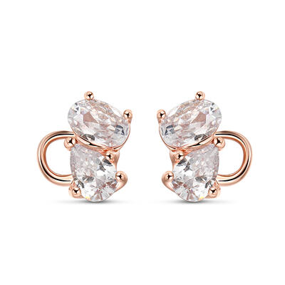 Jeulia Pendientes Infantiles de Plata de Ley con Gato de Corte Pera