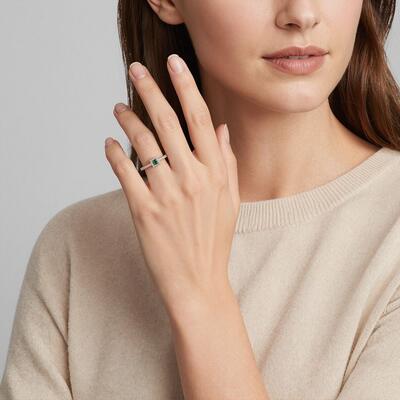 "Immergrün" Halo Verlobungsring 0,3 ct Princessschliff