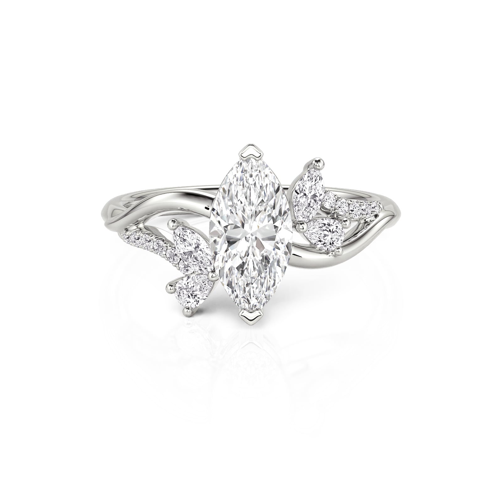 Jeulia Bague de Fiançailles Croisée Motif Papillon Taille Marquise