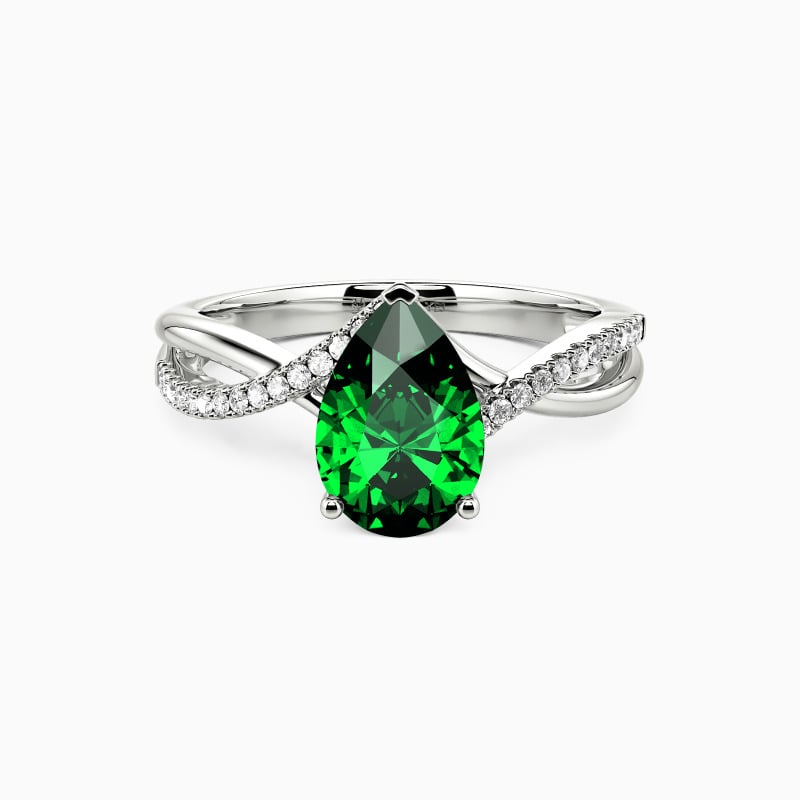 "Falling Slowly" 1.5ct Pear Cut Side Stone Engagement Ring