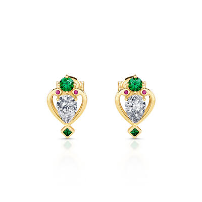 Jeulia Pendientes de Plata Esterlina del Cetro Vintage de la Reina de Corazones