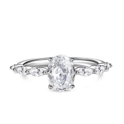 Jeulia Classic Oval Cut Sterling Silver Ring