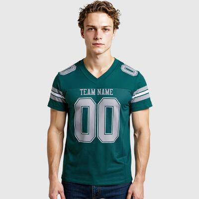 Custom Midnight Green Team Football Jerseys - Stitched Player Names & Squad Numbers