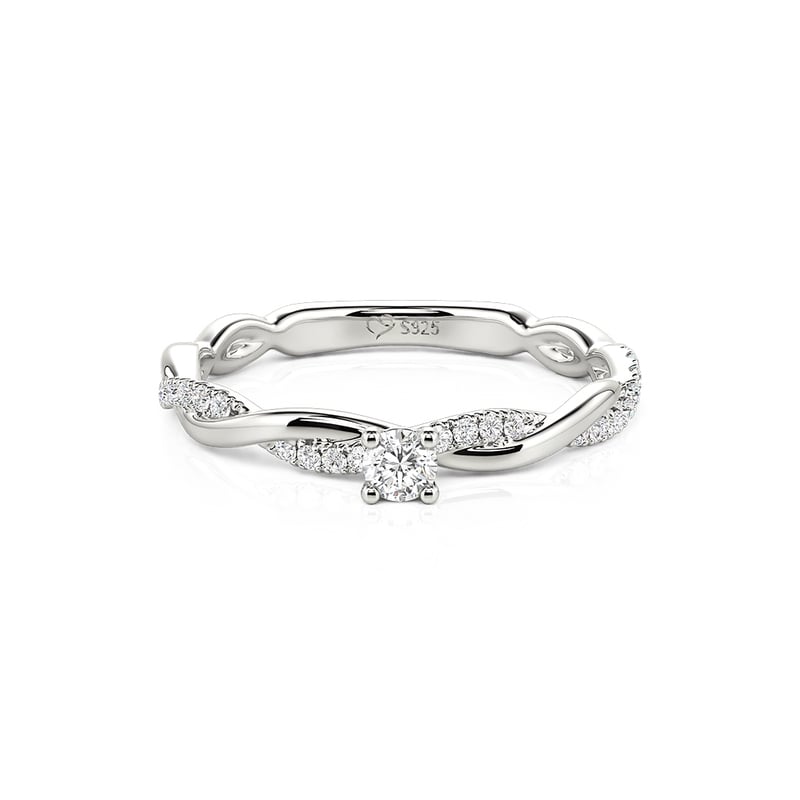 Jeulia Minimalist Twist Round Cut Engagement Ring