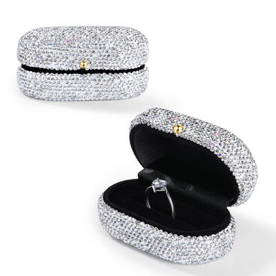 Jeulia Sparkling Rhineston Ring Box With Velour Lining