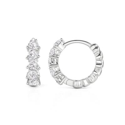 Jeulia Olivetta Heart Hoop Earrings Sterling Silver