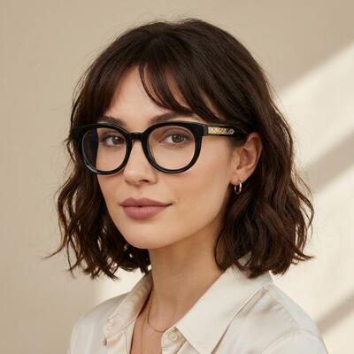 Haley Black Round Glasses