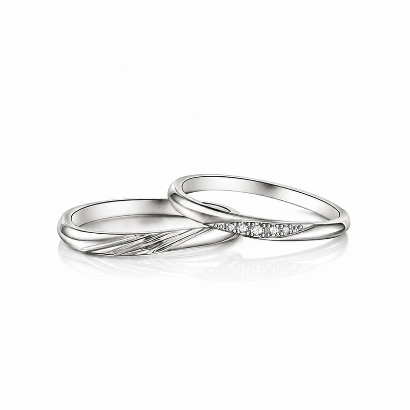 Jeulia Stylish Sterling Silver Couple Rings