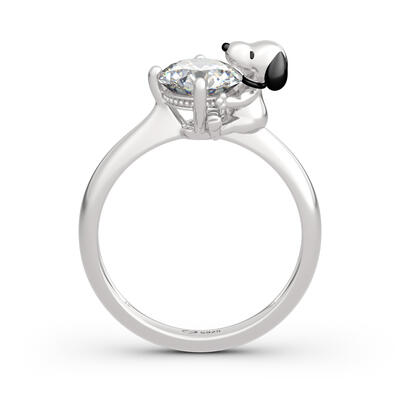 Jeulia Hug Me "Live in The Present" Puppy Round Cut Sterling Silver Ring